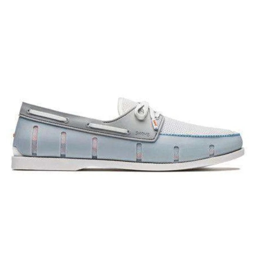 Swims Light Blue and White Boat Shoe Loafers